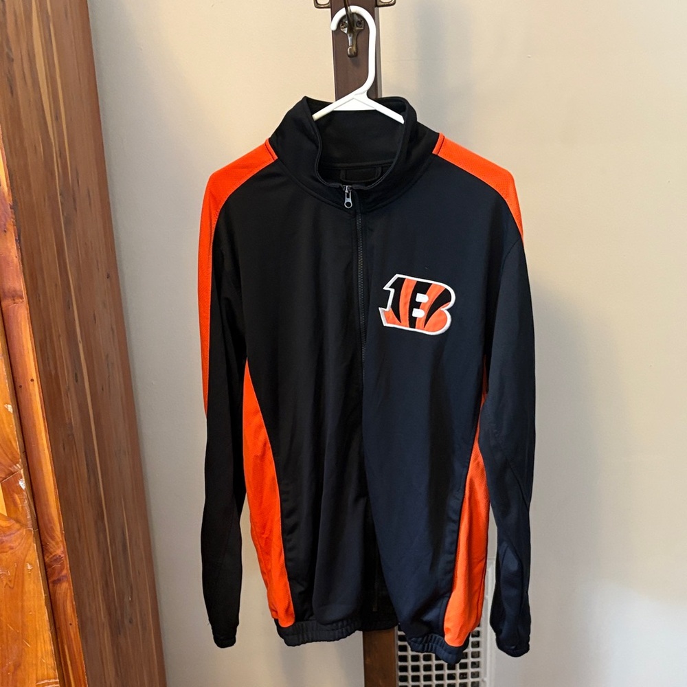NFL Embroidered Full-Zip Cincinnati Bengals Track Jacket L